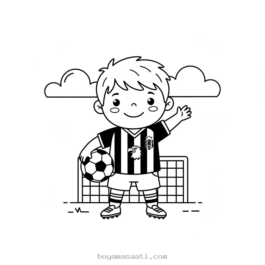 Beşiktaş formalı oyuncu boyama sayfası