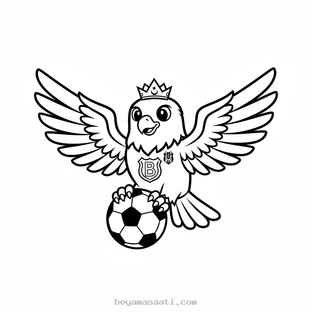 Beşiktaş Kartalı B Harfi boyama sayfası