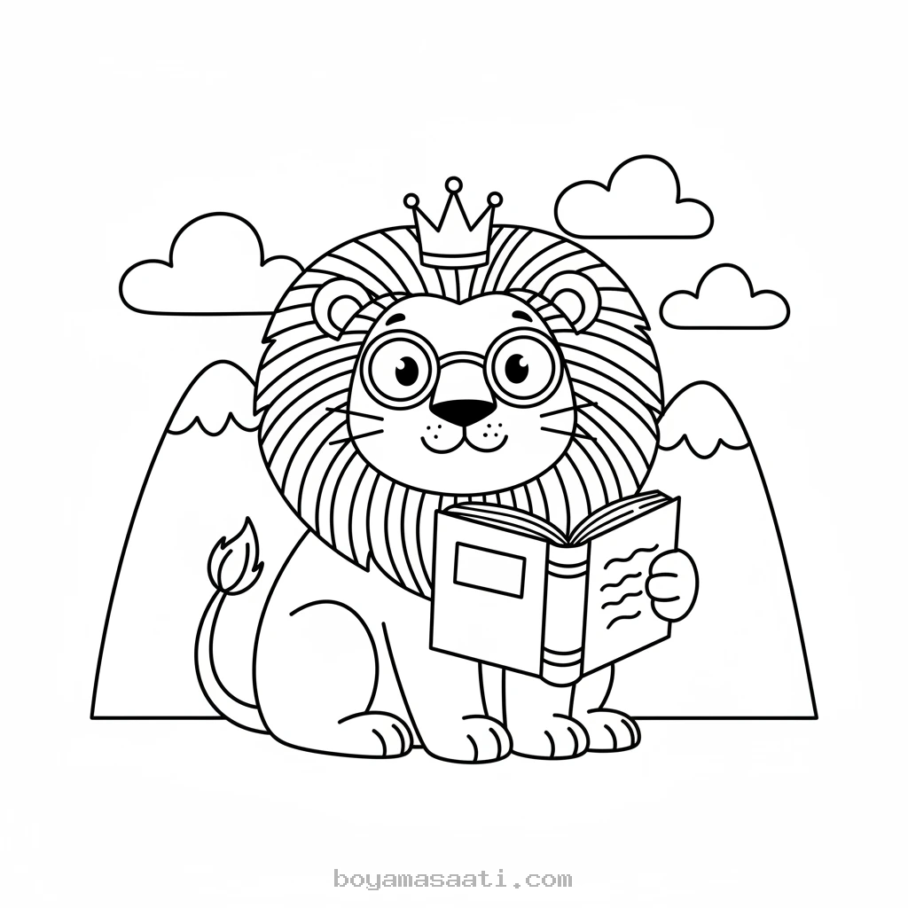 Bilge Aslan Kral ormanda boyama sayfası