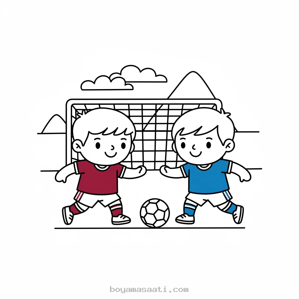 Bordo Mavi Formalı Oyuncu Boyama Sayfası