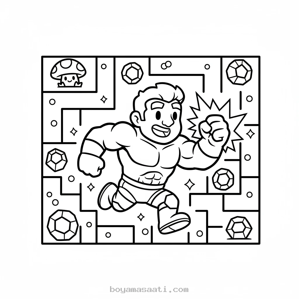 Brawl Stars kahramanı labirent boyama sayfası