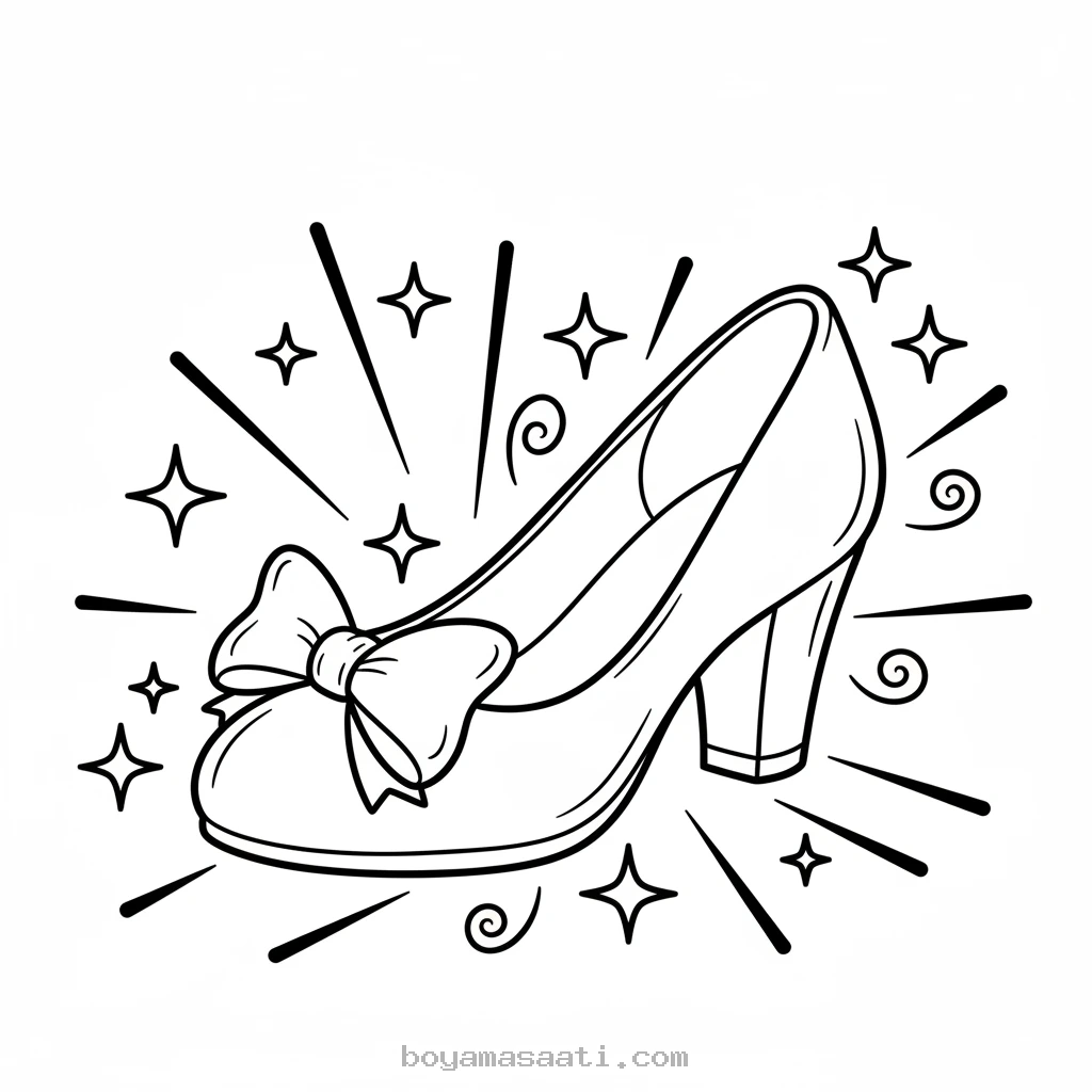 Sindirella Büyülü Ayakkabı Boyama Sayfası