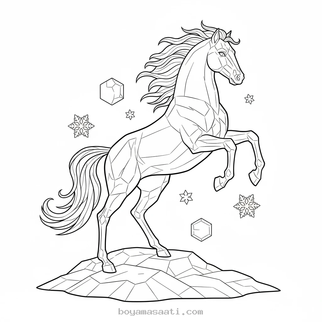 Buzdan Kristal At Boyama Sayfası