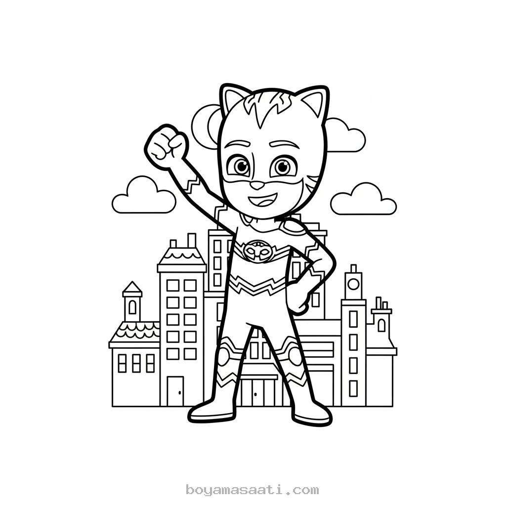 Cesur Pijamask kahramanları boyama sayfası