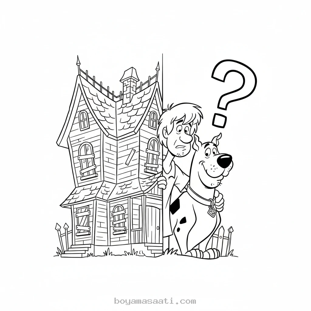 Scooby ve Shaggy gizem çözen boyama sayfası