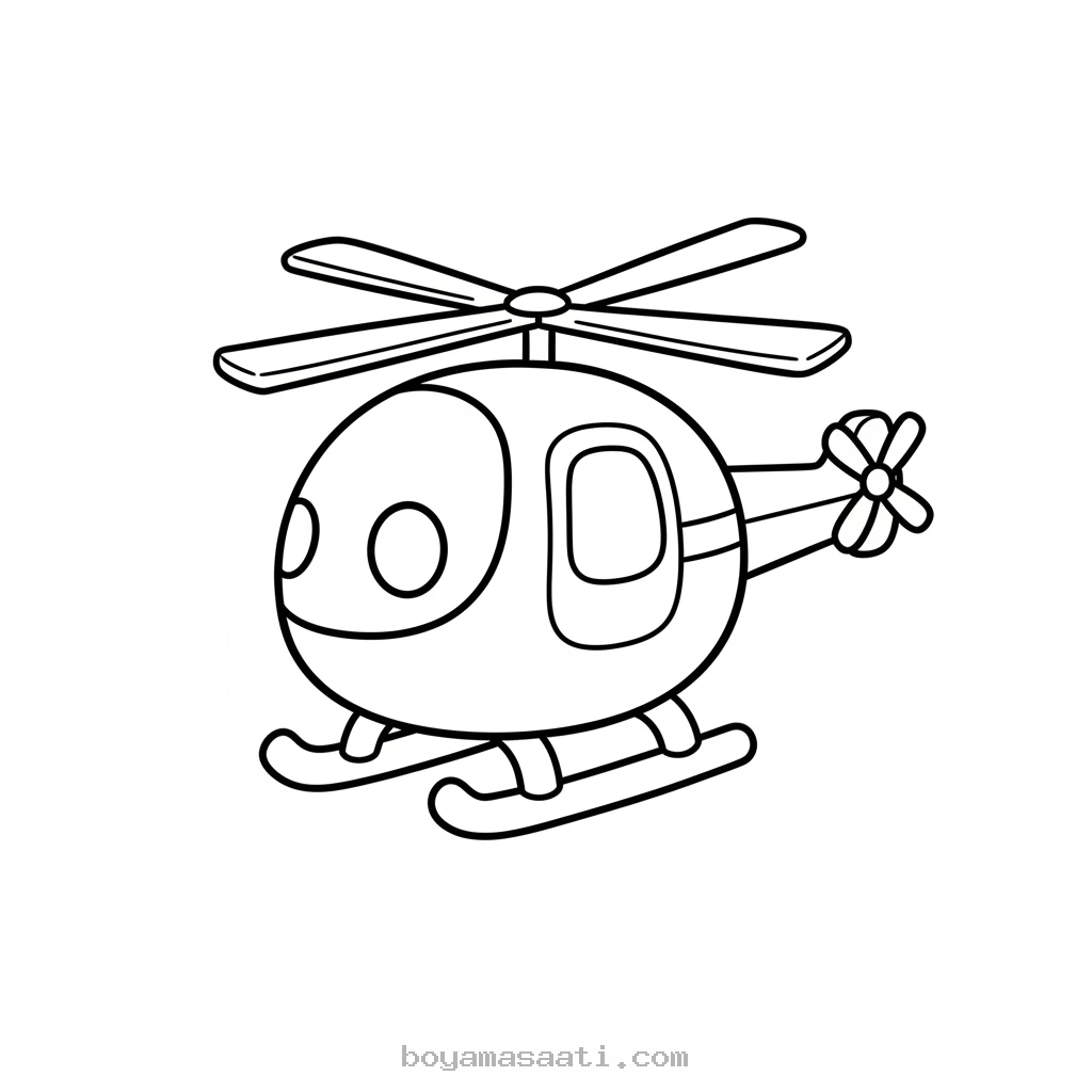 Gökyüzünde çevik helikopter boyama sayfası