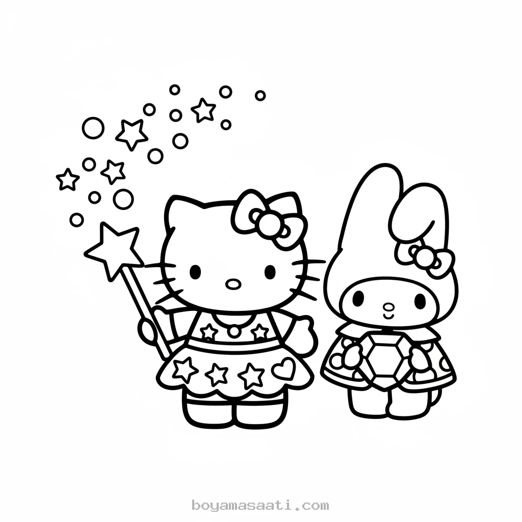 Hello Kitty'nin Pırıl Pırıl Oyuncakları boyama sayfası