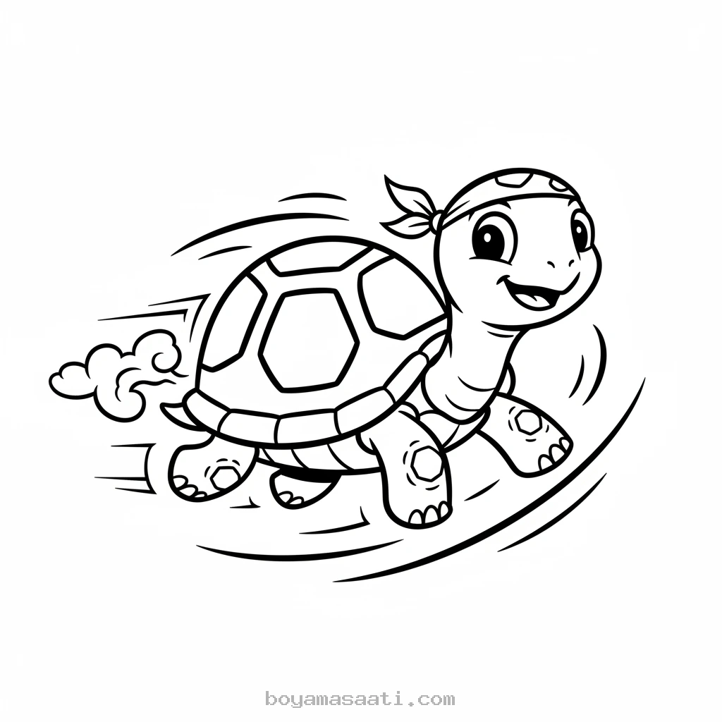 Hızlı kaplumbağa deniz altında boyama sayfası