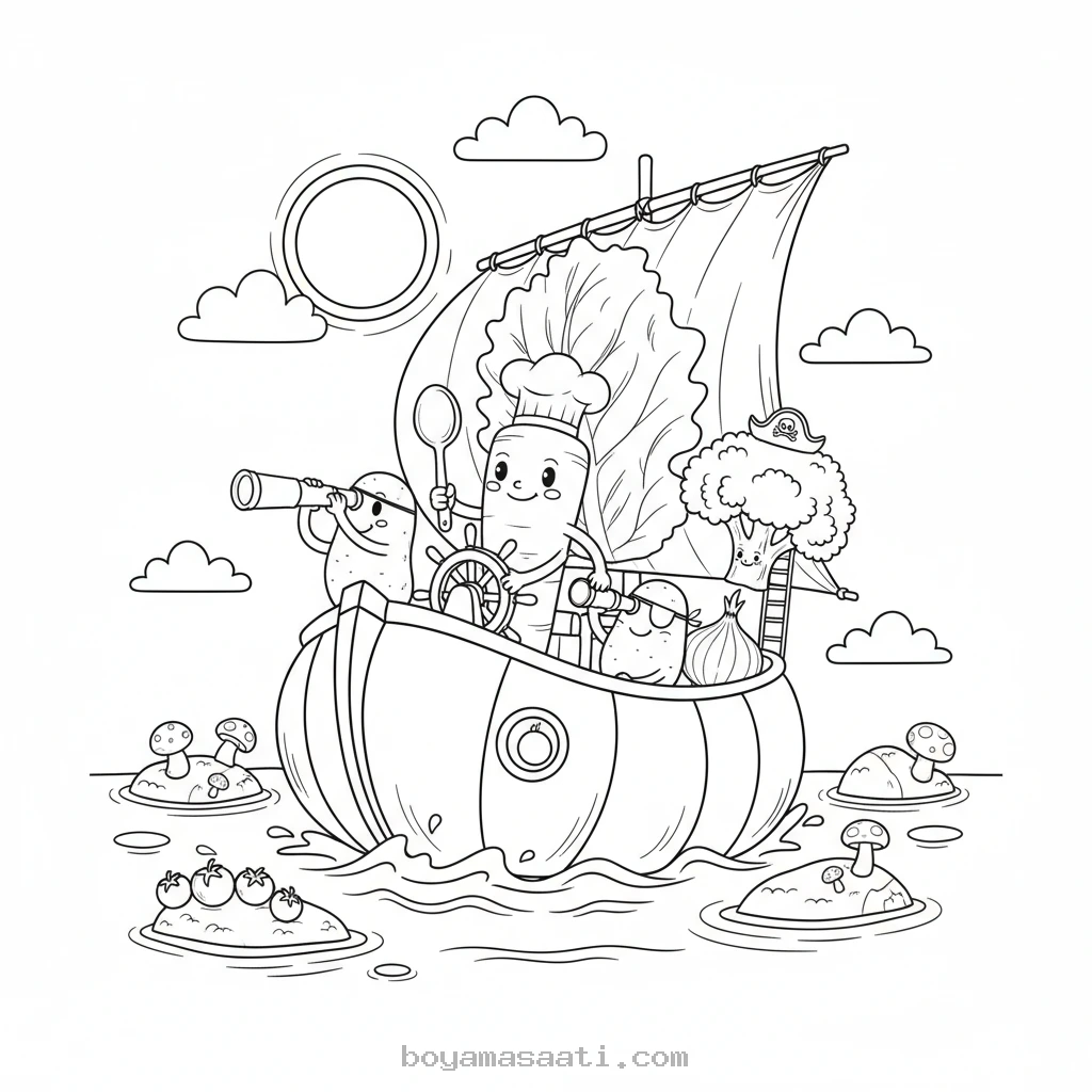 Maceracı sebzeleri doğrayan aşçı boyama sayfası