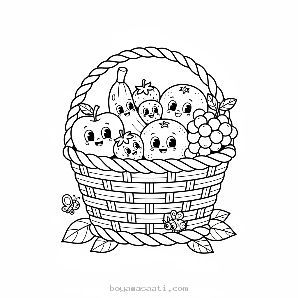Meyve sepeti boyama sayfası