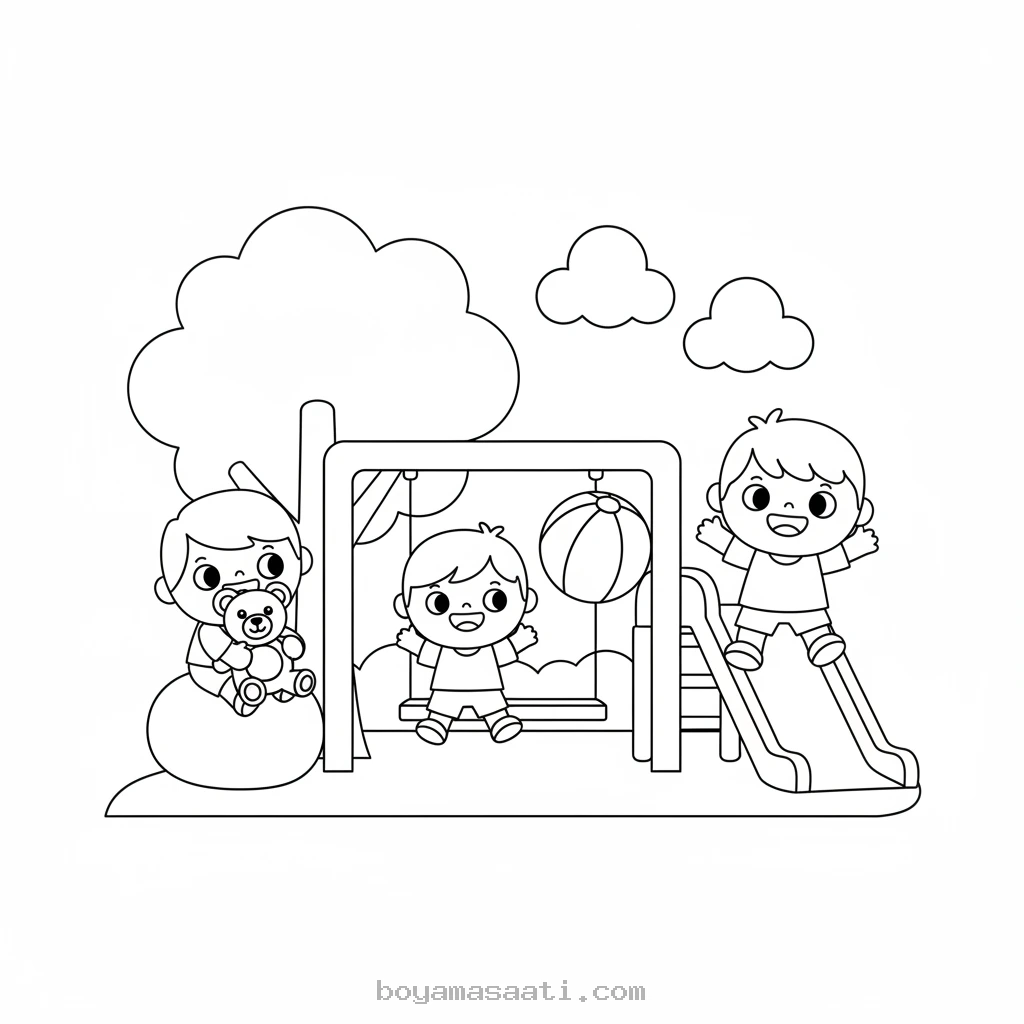 Okul öncesi eğitici boyama sayfası
