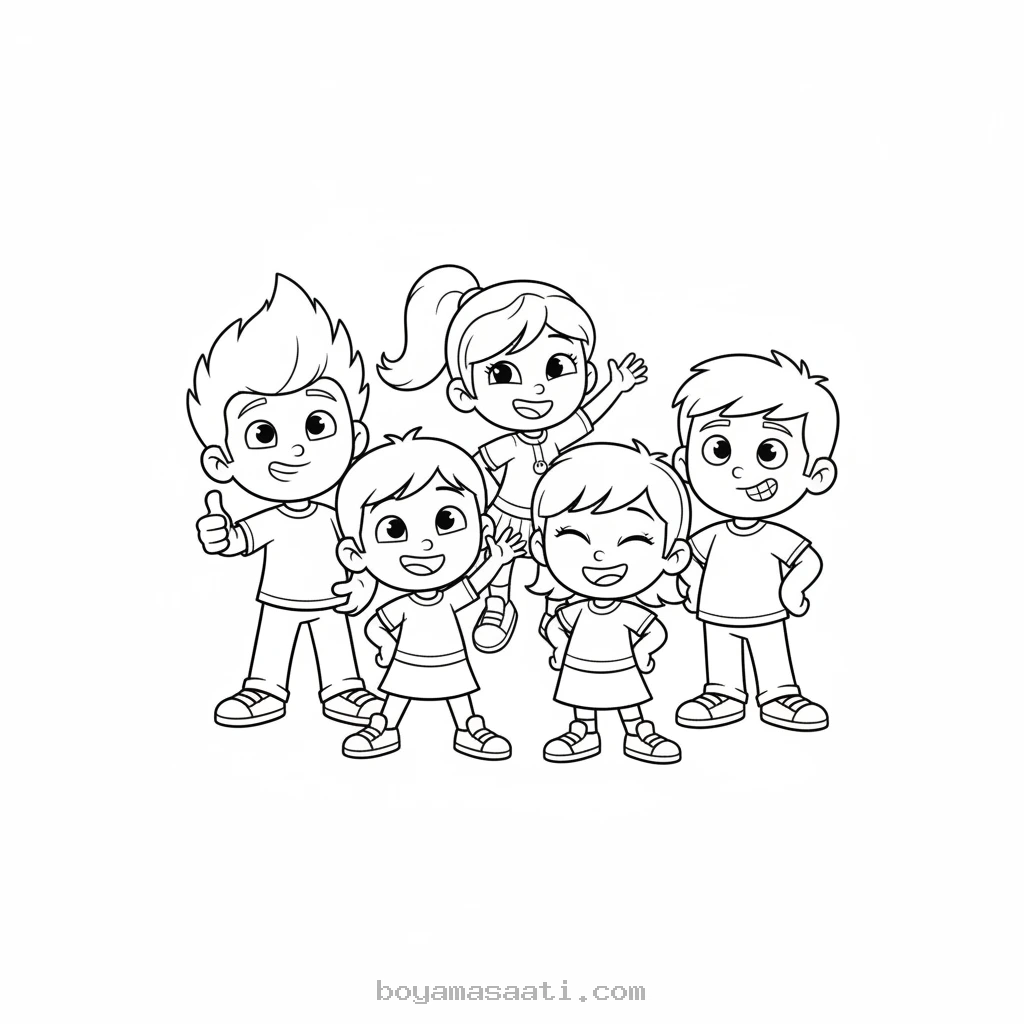 Rafadan Tayfa karakterleri boyama sayfası