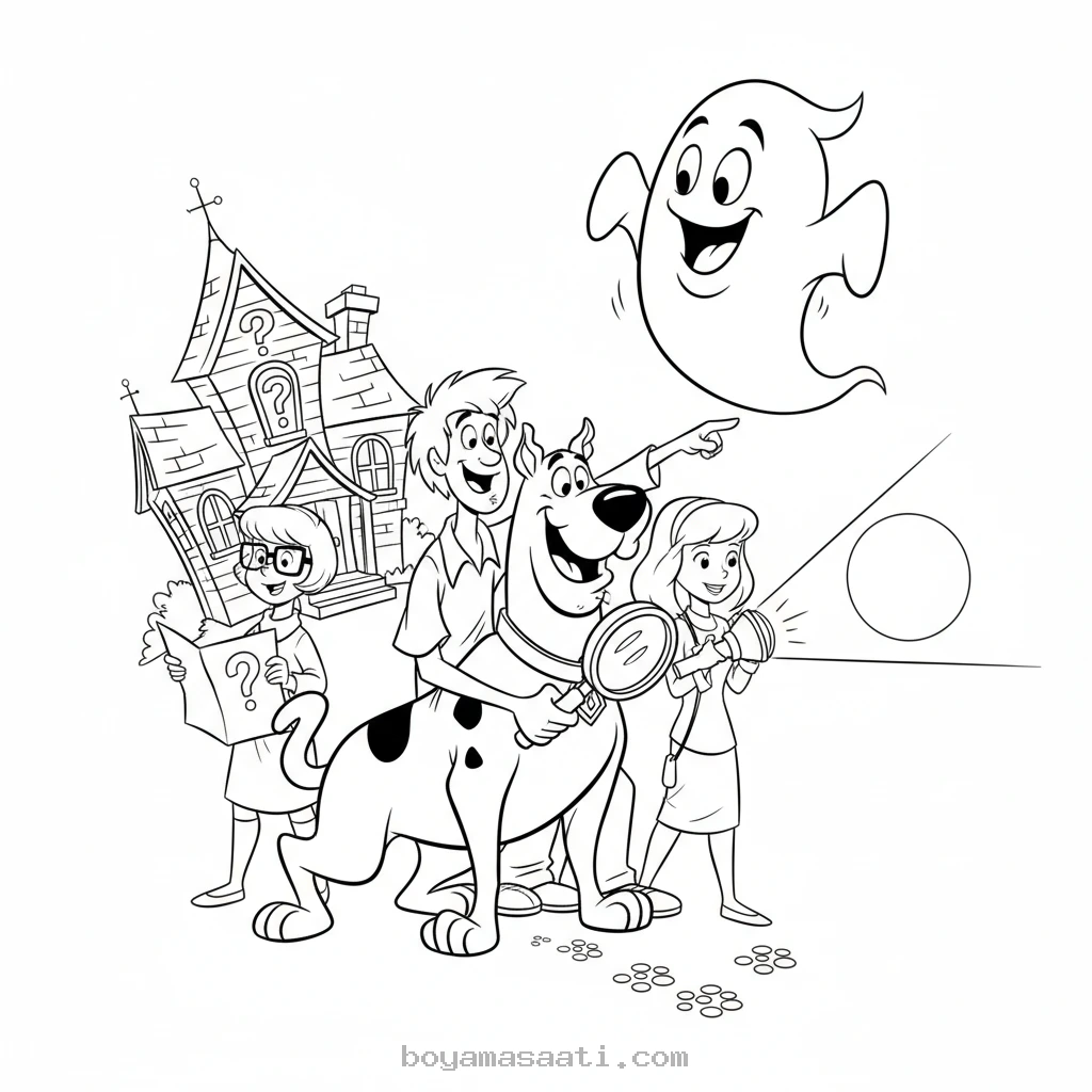 Scooby Doo ve Gizem Ekibi boyama sayfası