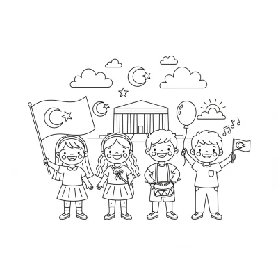 29 Ekim Cumhuriyet Bayramı kutlamaları boyama sayfası