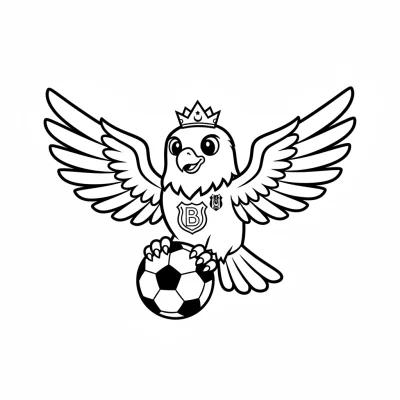 Beşiktaş Kartalı B Harfi boyama sayfası