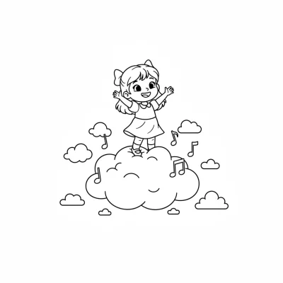 Niloya bulutların üzerinde şarkı boyama sayfası