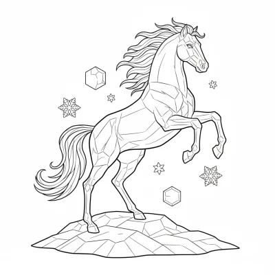 Buzdan Kristal At Boyama Sayfası