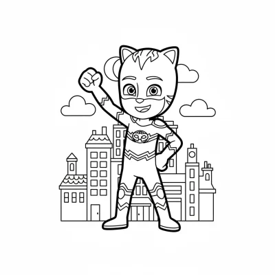 Cesur Pijamask kahramanları boyama sayfası