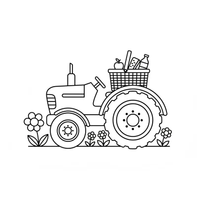 Çimlerin üzerindeki piknik sepeti boyama sayfası