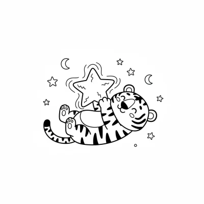 Pırıl pırıl parlayan yıldız boyama sayfası