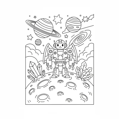 Gezegende Şekil Değiştiren Robot Boyama Sayfası