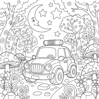 Gizemli ormanda gezinen geyik boyama sayfası