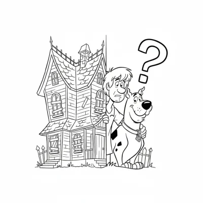 Scooby ve Shaggy gizem çözen boyama sayfası