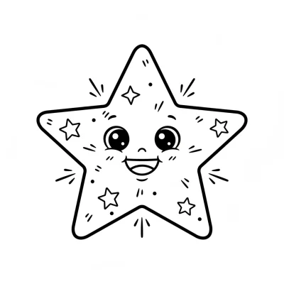 Pırıltılı Yıldız Gece Manzarası Boyama Sayfası