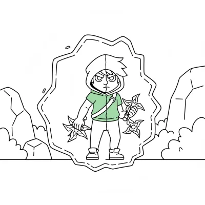 Brawl Stars Leon görünmezlik gücü boyama sayfası