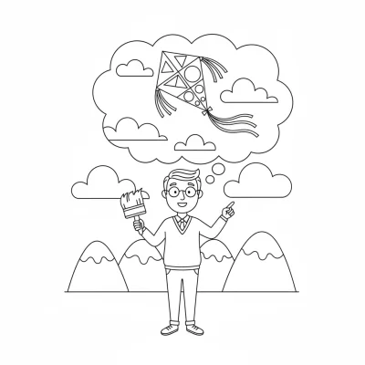 Hayalperest öğretmenin büyük kiti boyama sayfası