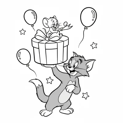 Haylaz Tom ile Jerry'nin oyunu boyama sayfası