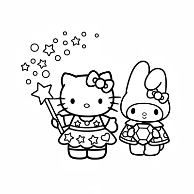 Hello Kitty'nin Pırıl Pırıl Oyuncakları boyama sayfası