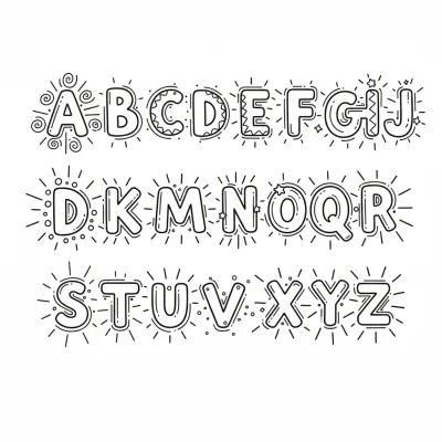 Her harfi parlatan alfabe boyama sayfası