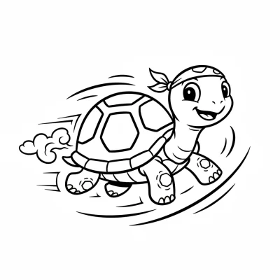 Hızlı kaplumbağa deniz altında boyama sayfası