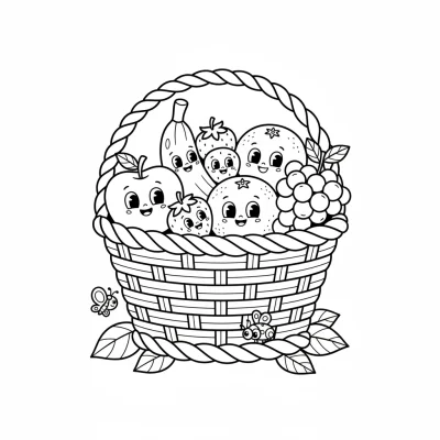 Meyve sepeti boyama sayfası