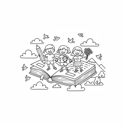 Öğretmenler Günü kutlama boyama sayfası