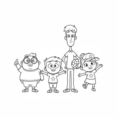 Rafadan Tayfa ekibi karakterleri boyama sayfası