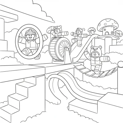 Dev maceracıların parkur yarışı boyama sayfası