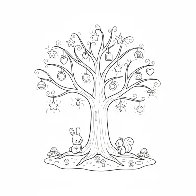 Sihirli Meyve Ağacı Boyama Sayfası