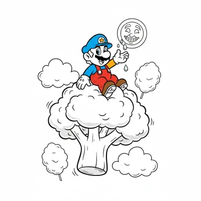 Sıra dışı maceralar yaşayan Mario boyama sayfası