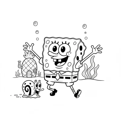 Sünger Bob ve arkadaşları boyama sayfası