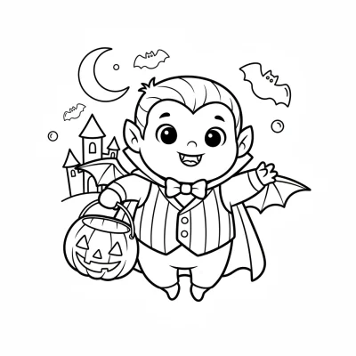 Minik Vampir Yar Gece Boyama Sayfası